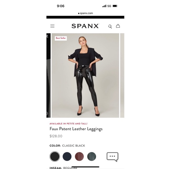 SPANX Patent Faux Leather Leggings - TALL - Picture 2 of 6